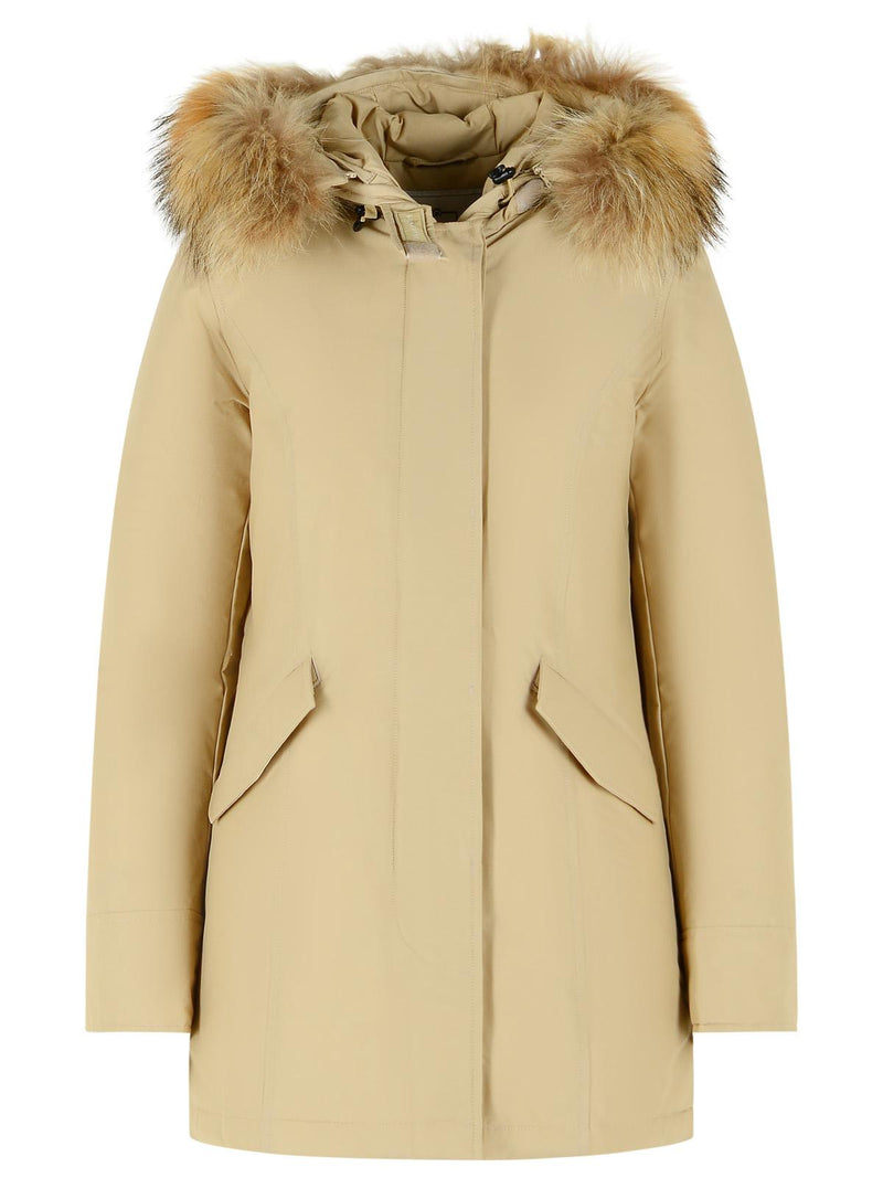 Woolrich John Rich & Bros Woolrich Arctic Beige Cotton Blend Parka Women - World Class Fashion