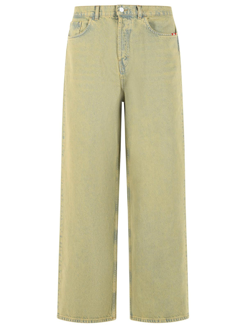 Amish Amish HUGE Blue and Yellow Cotton Jeans - World Class Fashion