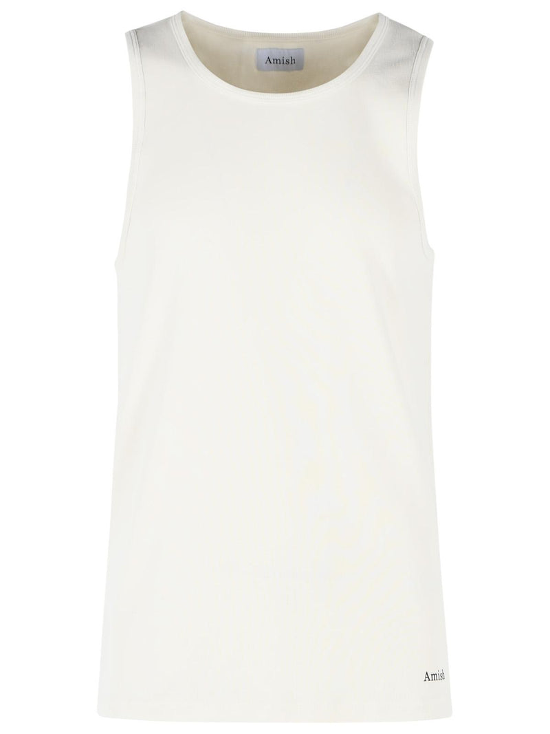 Amish Amish ECRU Cotton Tank Top Beige Men - World Class Fashion