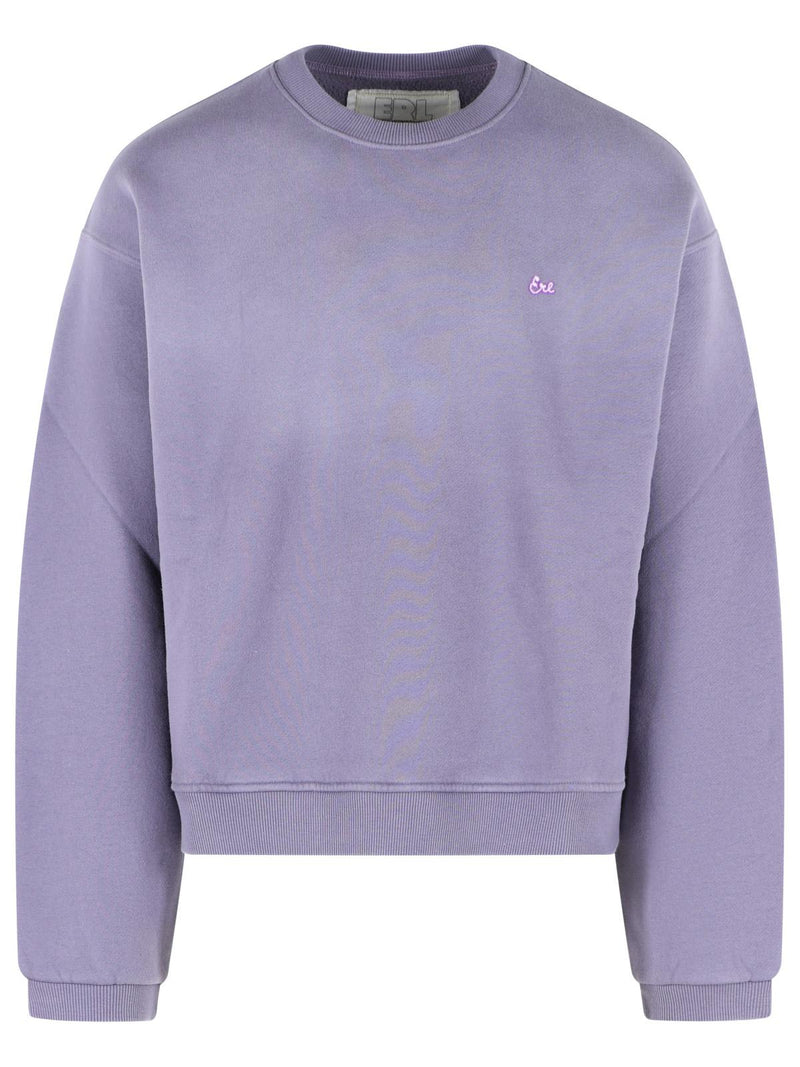 Erl Erl Cotton Sweatshirt Violet Men - World Class Fashion