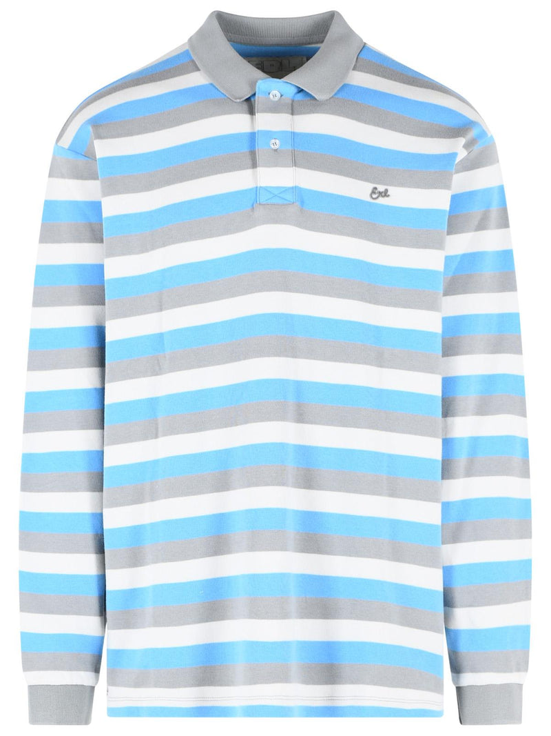 Erl Erl Multicolor Cotton Polo Shirt Light Blue - World Class Fashion