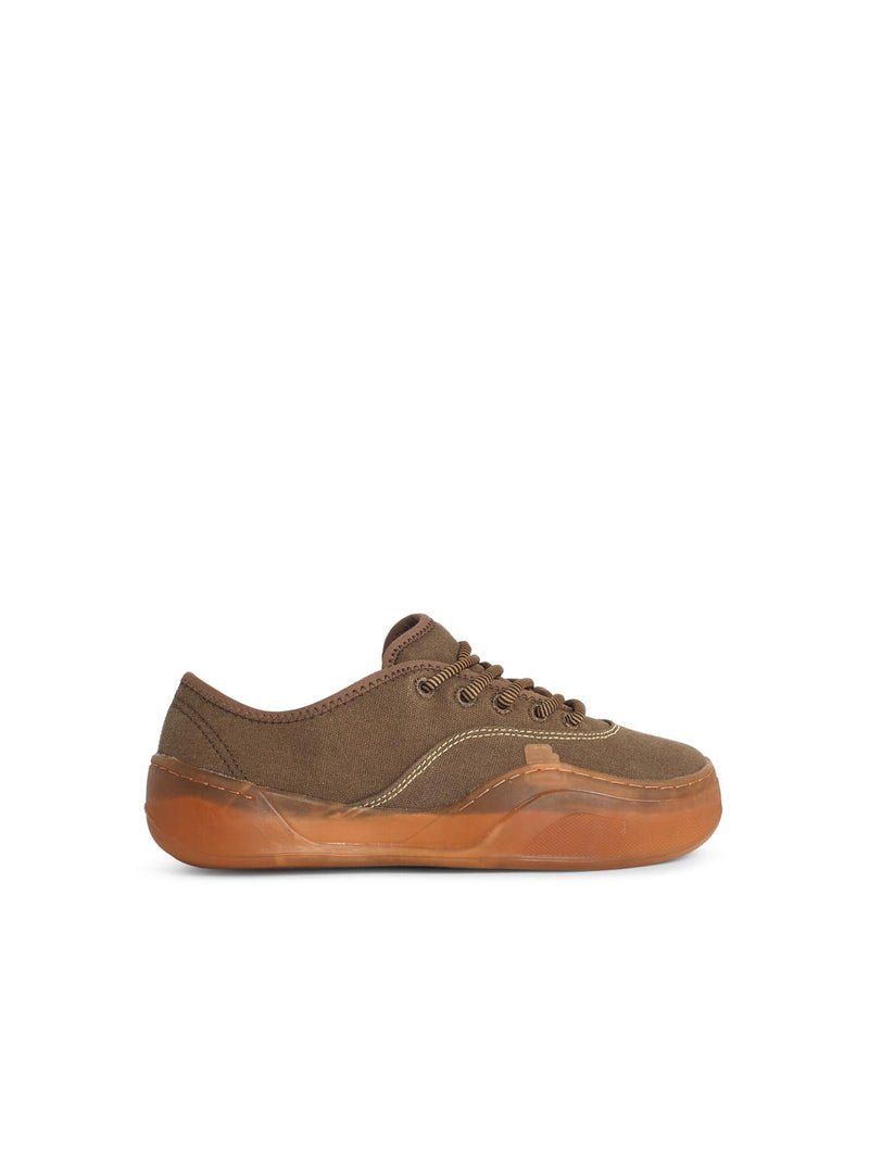 Erl Erl 'COUPES' Mud-Colored Cotton Sneakers Brown - World Class Fashion
