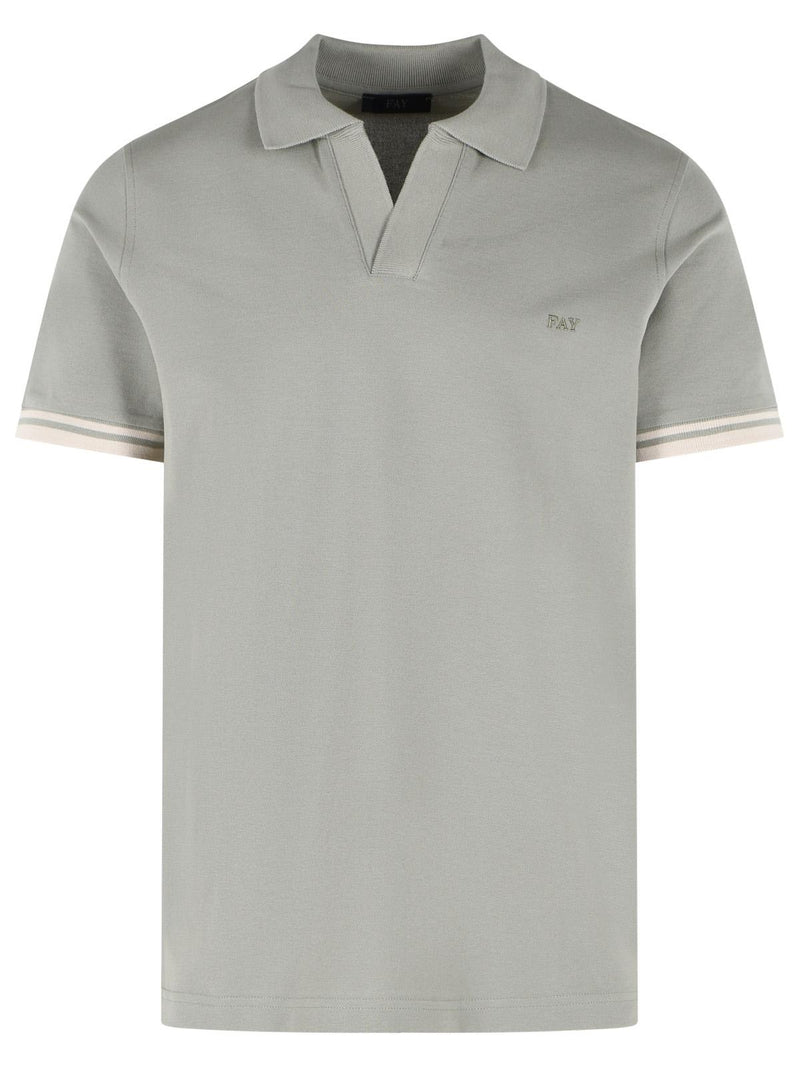 Fay Fay Green Stretch Cotton Polo Shirt Men - World Class Fashion