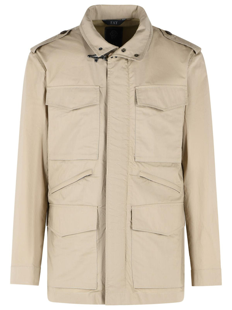 Fay Fay FIELD Beige Cotton Poplin Jacket - World Class Fashion