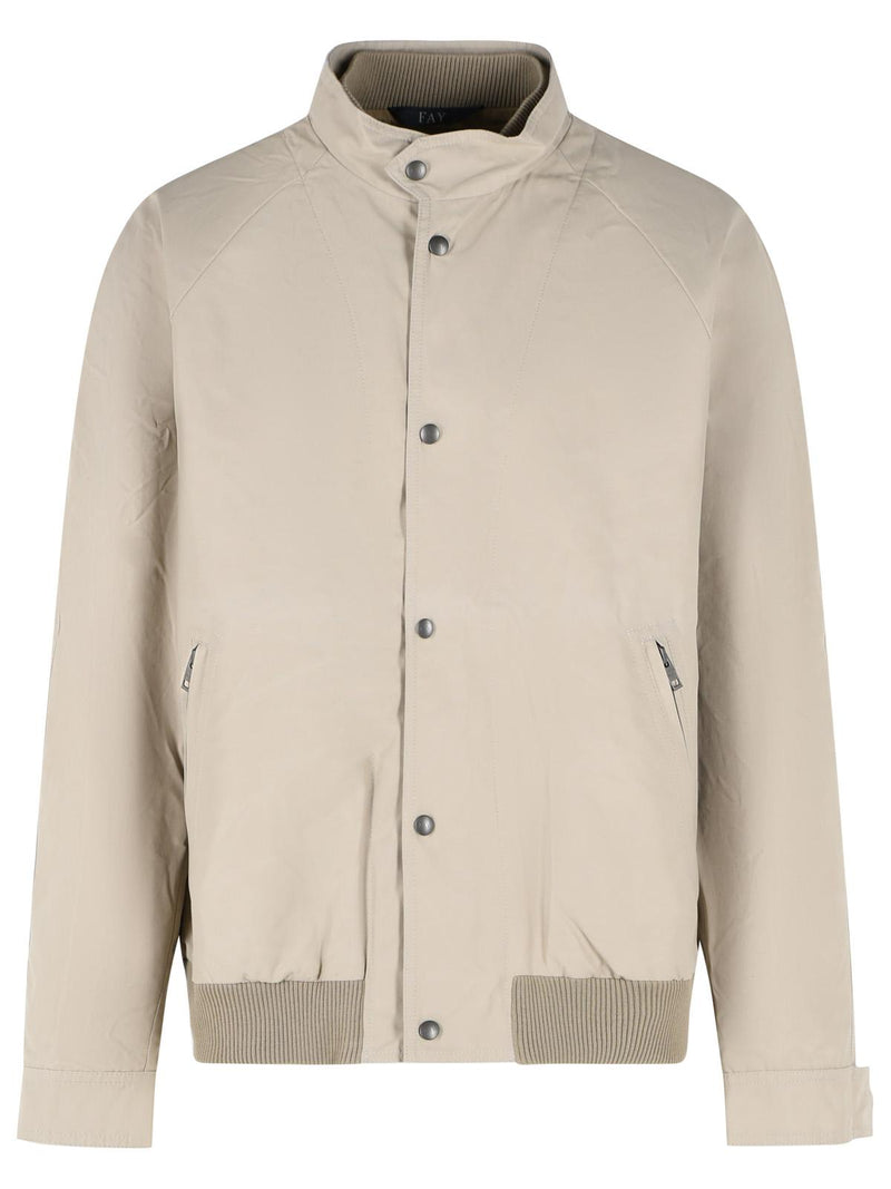 Fay Fay Bomber Jacket Beige Cotton Nylon Men - World Class Fashion