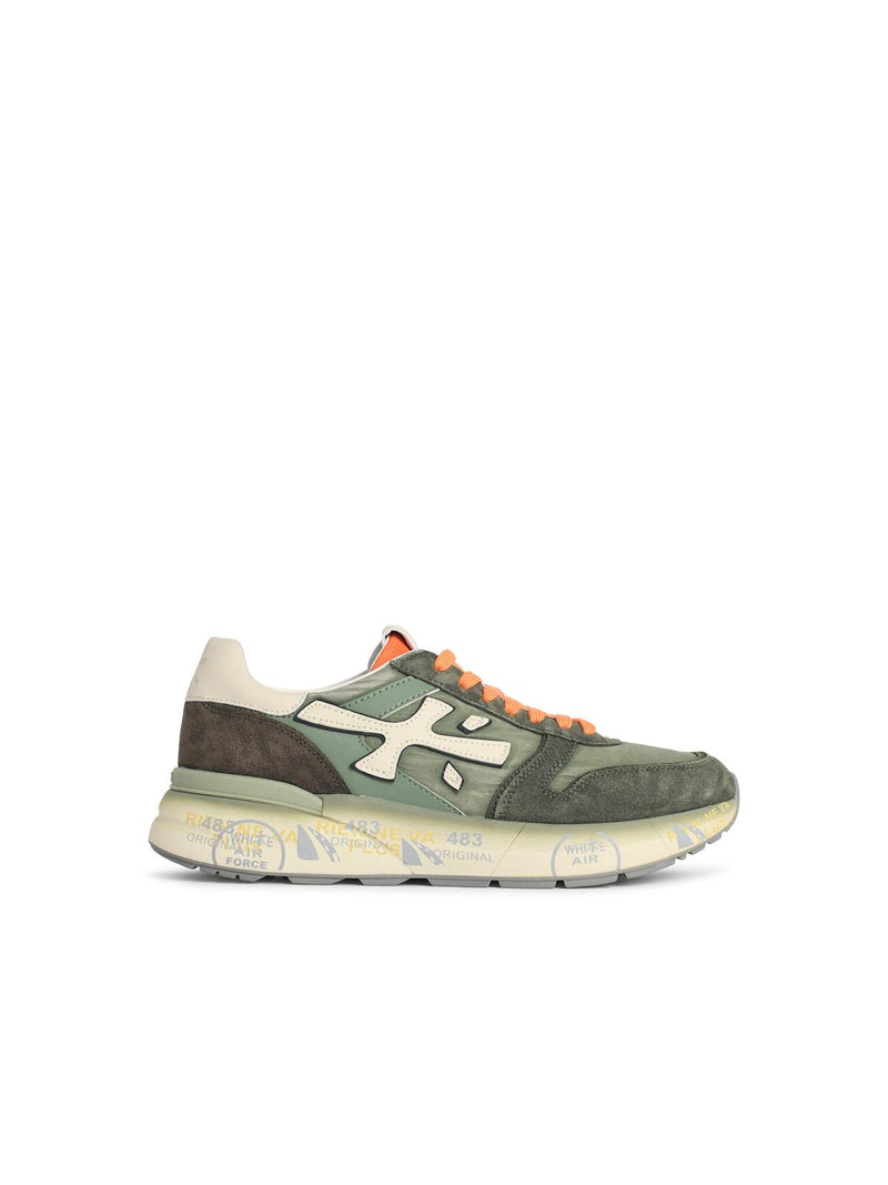 Premiata Premiata MICK Green Leather Blend Sneakers - World Class Fashion