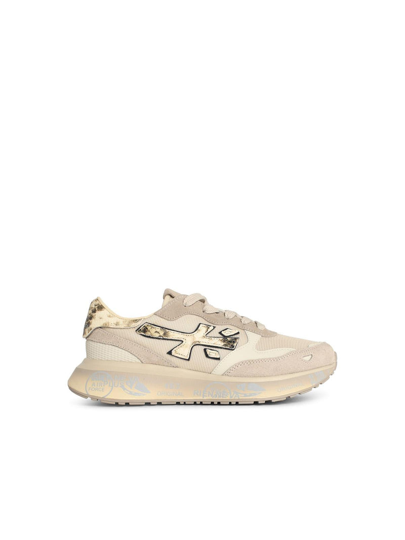 Premiata Zapatillas Premiata LAURYN de mezcla de cuero beige para mujer - World Class Fashion