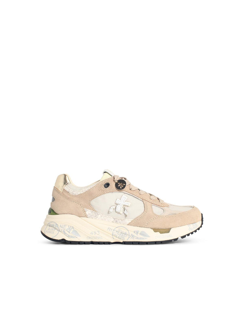 Premiata Zapatillas Premiata MASED de mezcla de piel beige para mujer - World Class Fashion