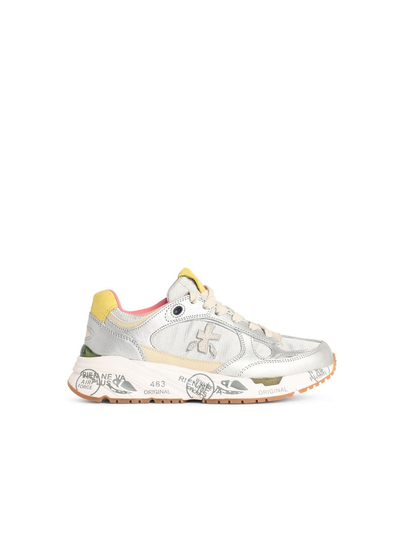 Premiata Zapatillas de cuero plateado MASED para mujer Premiata - World Class Fashion