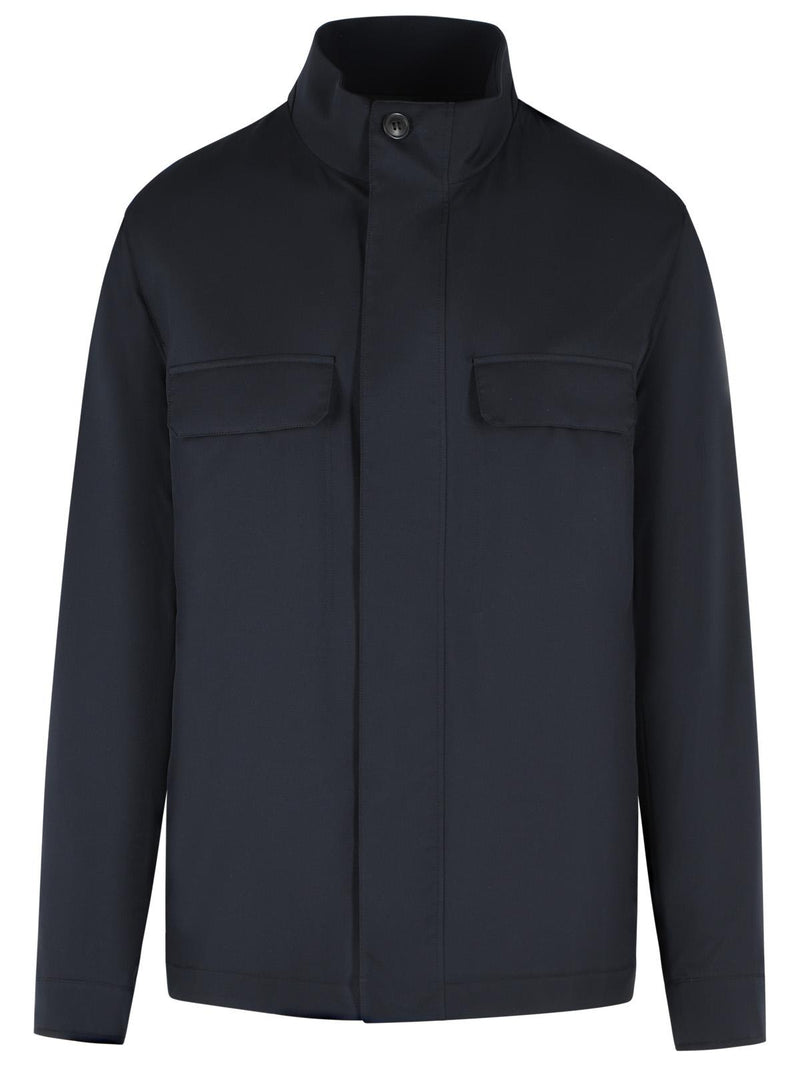 Zegna Zegna Navy Polyester Men's Jacket - World Class Fashion