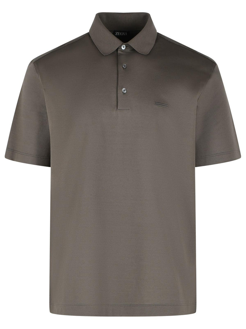 Zegna Zegna Cotton Polo Shirt Dark Taupe Men - World Class Fashion