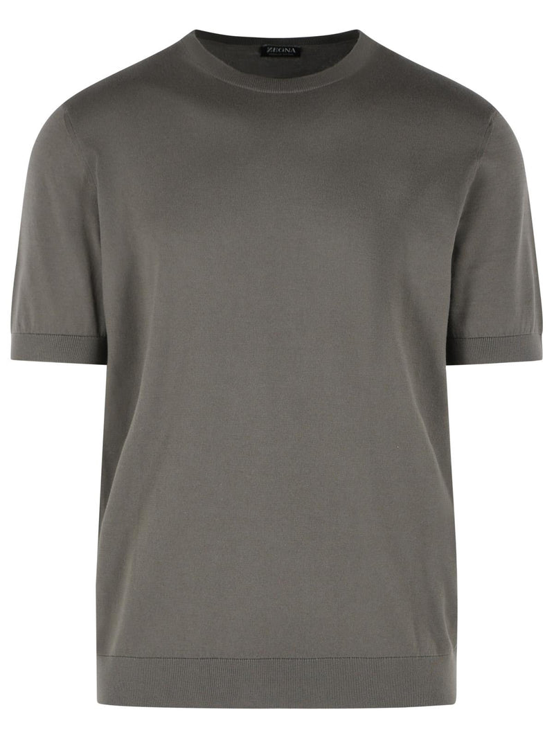 Zegna Zegna Cotton Polo Shirt Dark Taupe Men - World Class Fashion