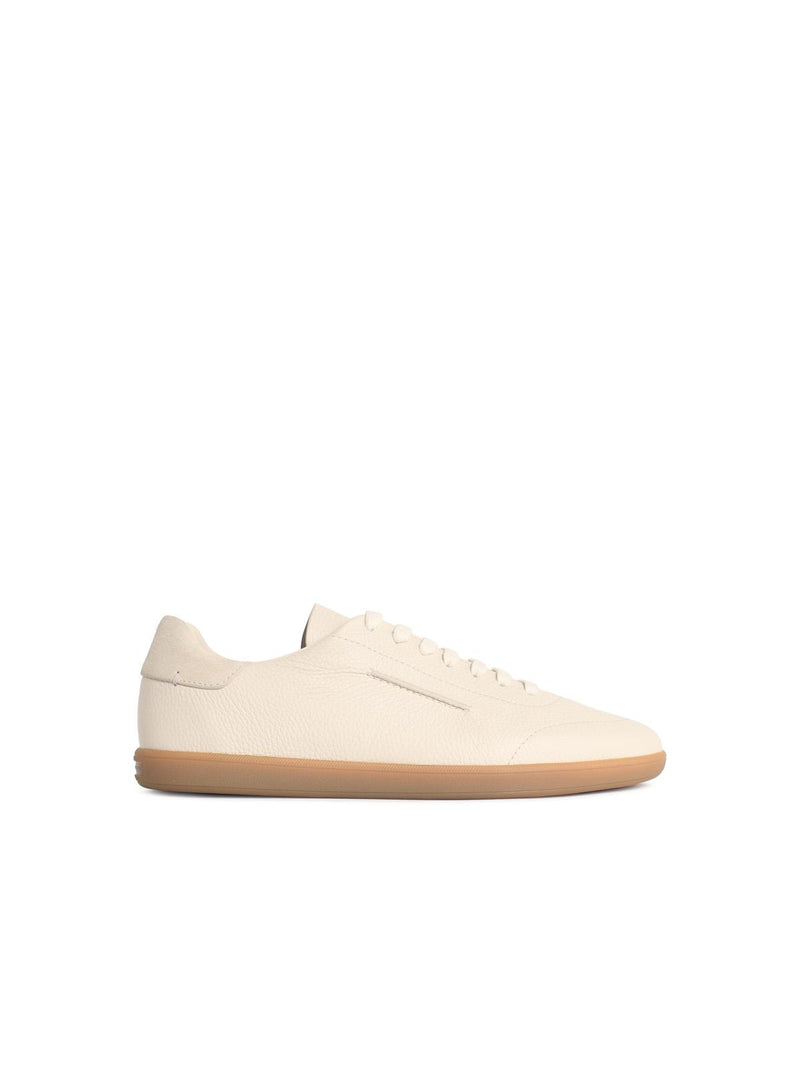 Zegna Zegna Low Top Beige Leather Sneakers Men - World Class Fashion