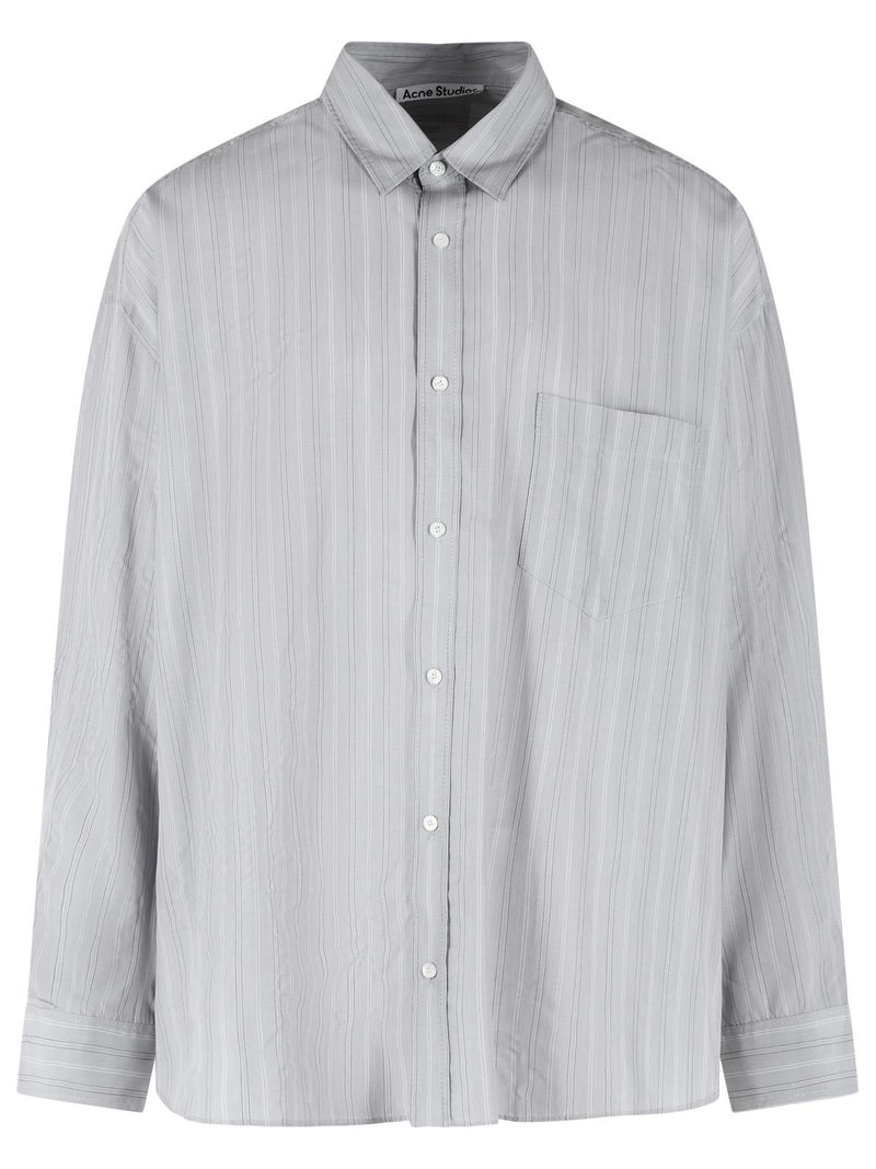 Acne Studios Acne Studios Grey Lyocell Shirt Men - World Class Fashion