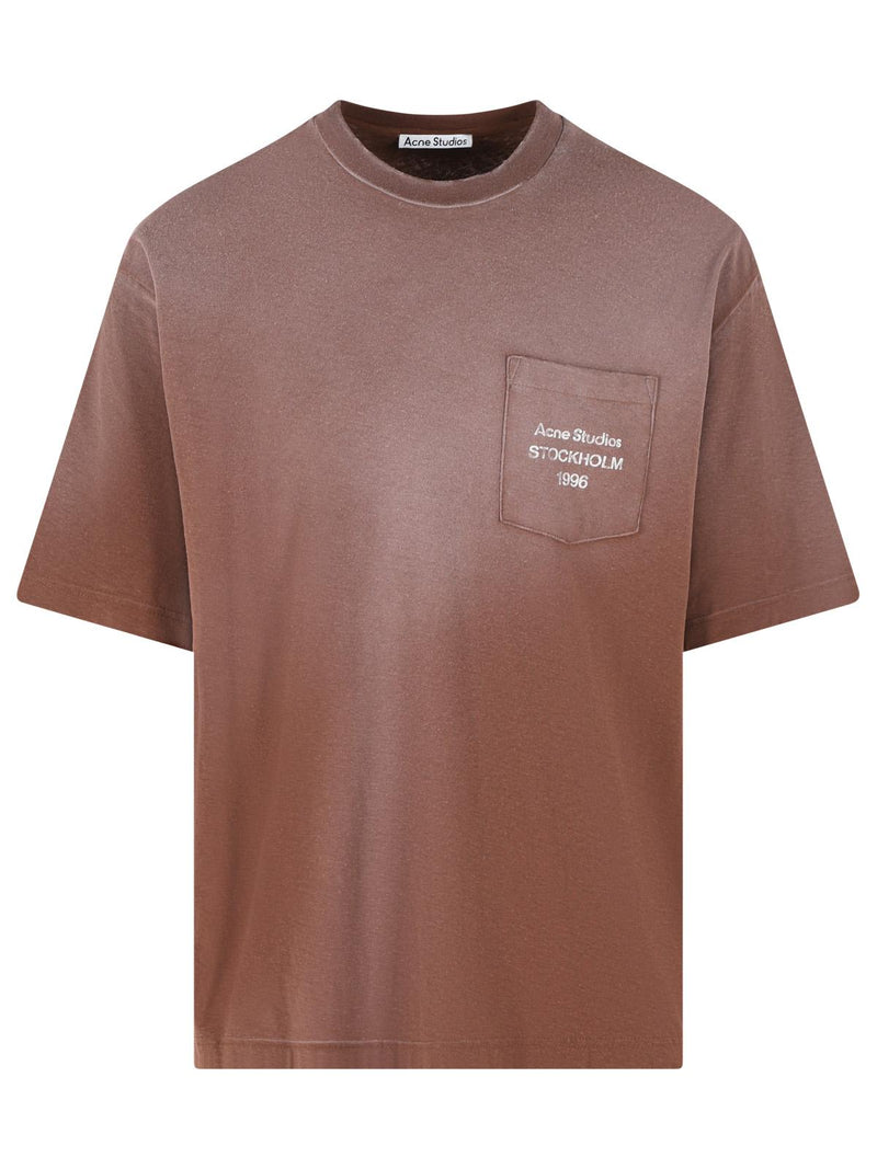 Acne Studios Acne Studios Brown Cotton And Linen T-shirt - World Class Fashion