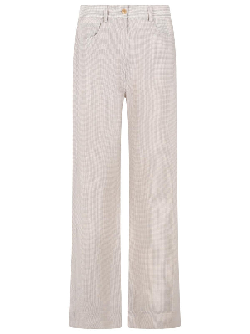 Acne Studios Acne Studios 'CHECK Casual' Beige Cupro Pants - World Class Fashion
