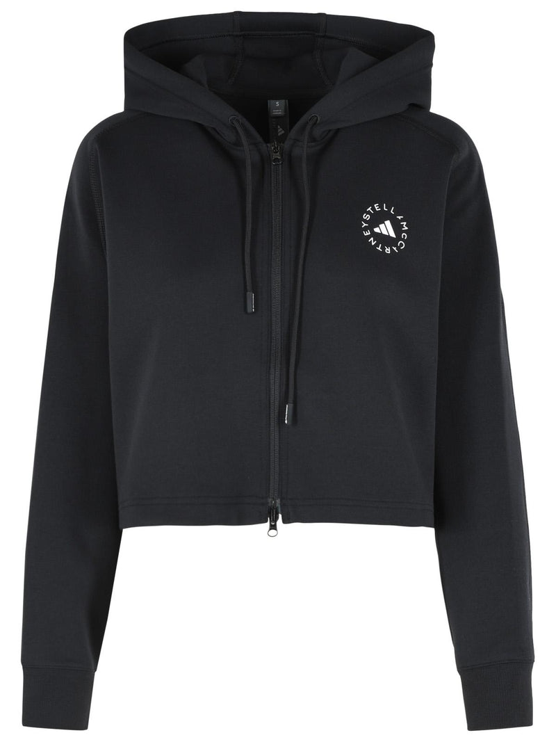 Adidas By Stella Mccartney Sudadera de mezcla de algodón negra Adidas By Stella McCartney - World Class Fashion