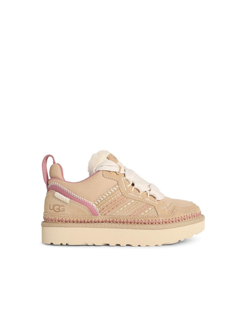 Ugg Ugg LOWMEL Meadow Sand Beige Suede Blend Sneakers - World Class Fashion
