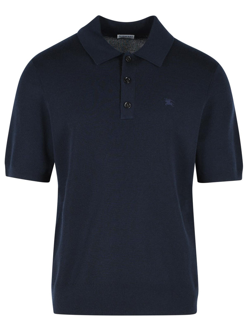 Burberry Burberry 'MARCUS' Navy Cashmere Polo Shirt - World Class Fashion