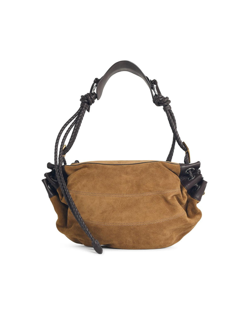 Isabel Marant Isabel Marant Bolso Mediano 'MAIA' en Piel de Ternera Gamuzada Tono Topo Beige - World Class Fashion