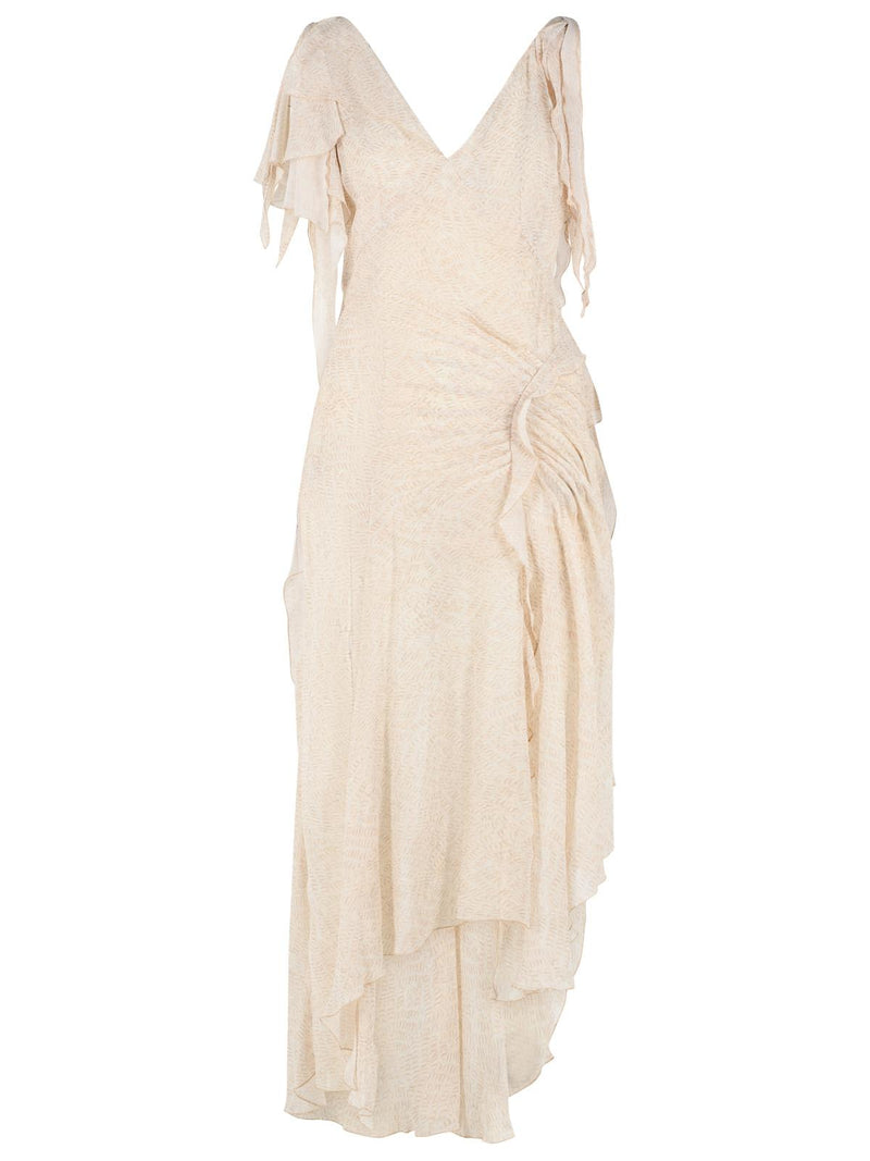 Isabel Marant Isabel Marant TYLENA Vestido Largo de Seda Beige - World Class Fashion