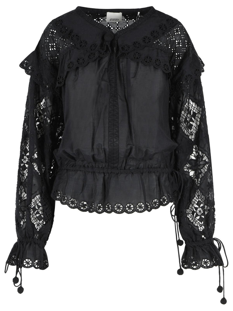Isabel Marant Isabel Marant NOWANA Black Cotton Blouse - World Class Fashion