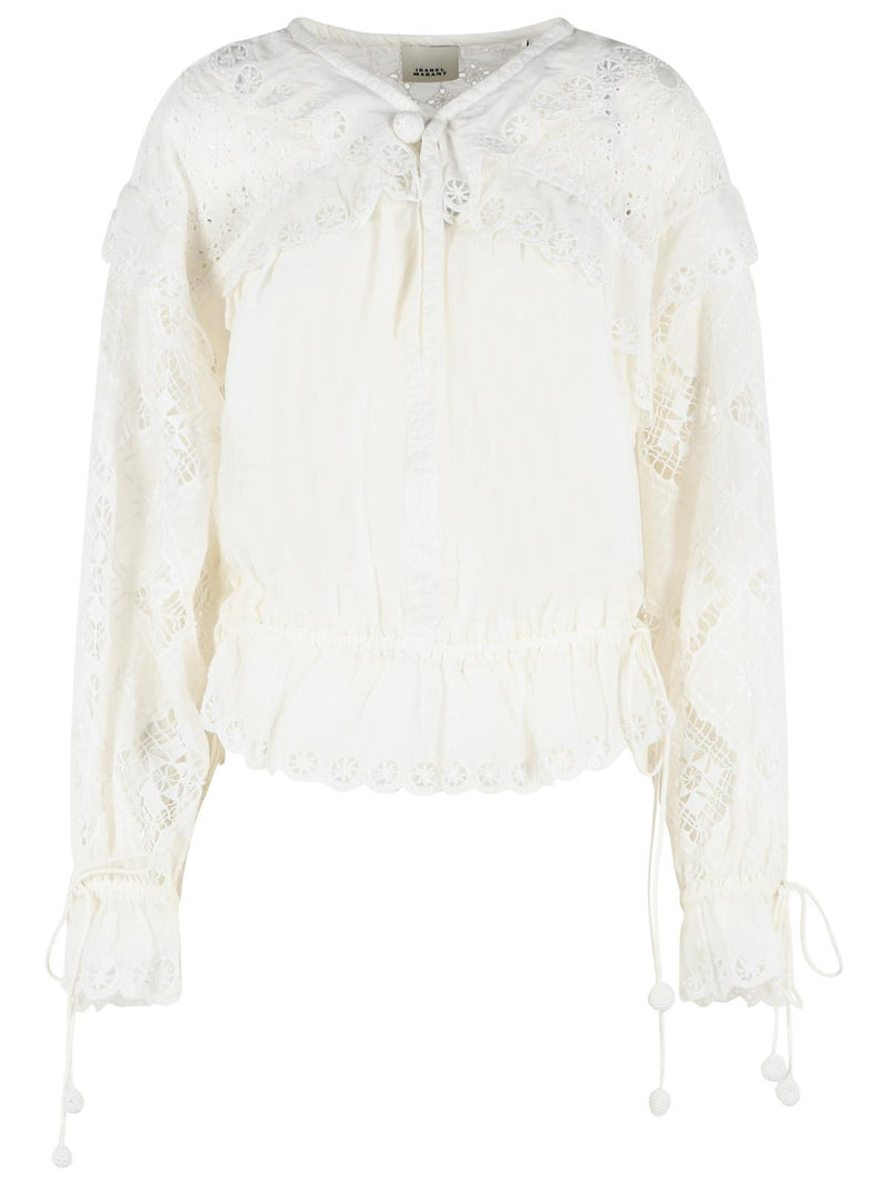 Isabel Marant Isabel Marant NOWANA White Cotton Blouse - World Class Fashion
