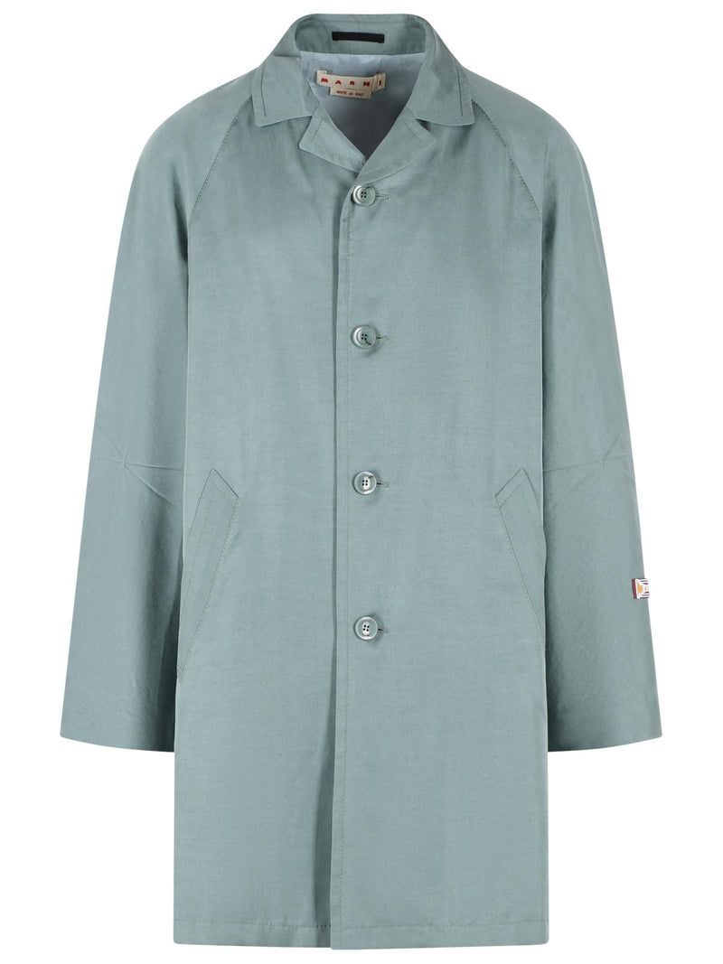 Marni Marni Lyocell Trench Coat Green Men - World Class Fashion