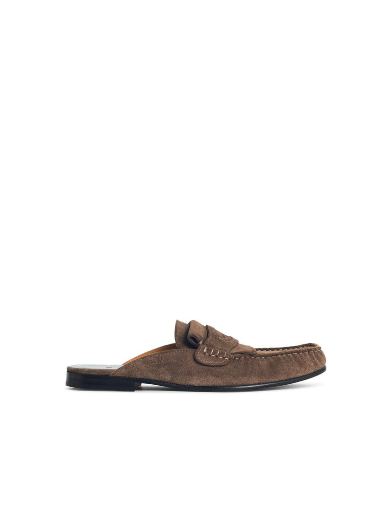 Marni Marni Sabots de Ante Marrón Zapatos Planos para Hombre - World Class Fashion