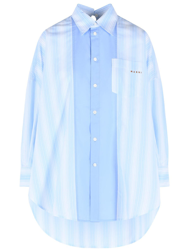 Marni Marni Light Blue Cotton Poplin Shirt Women - World Class Fashion