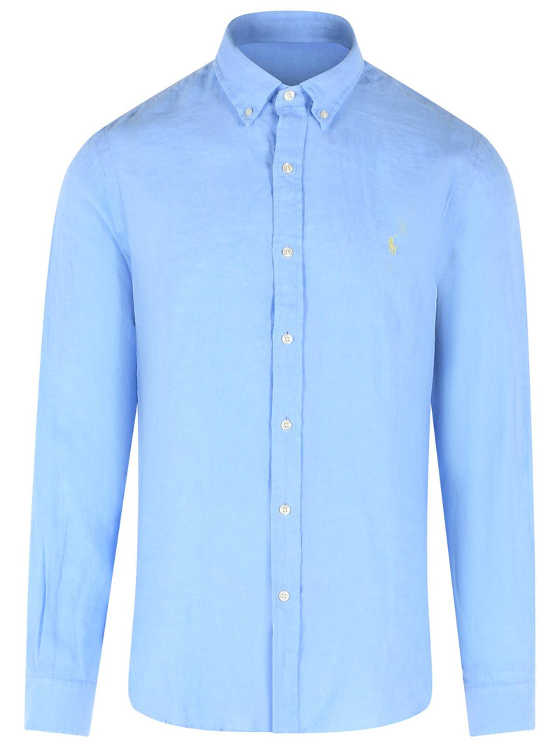 Polo Ralph Lauren Polo Ralph Lauren Light Blue Linen Shirt Men - World Class Fashion