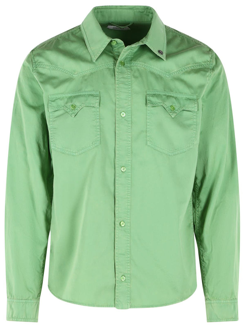 Versace Versace Cotton Shirt Green Men - World Class Fashion