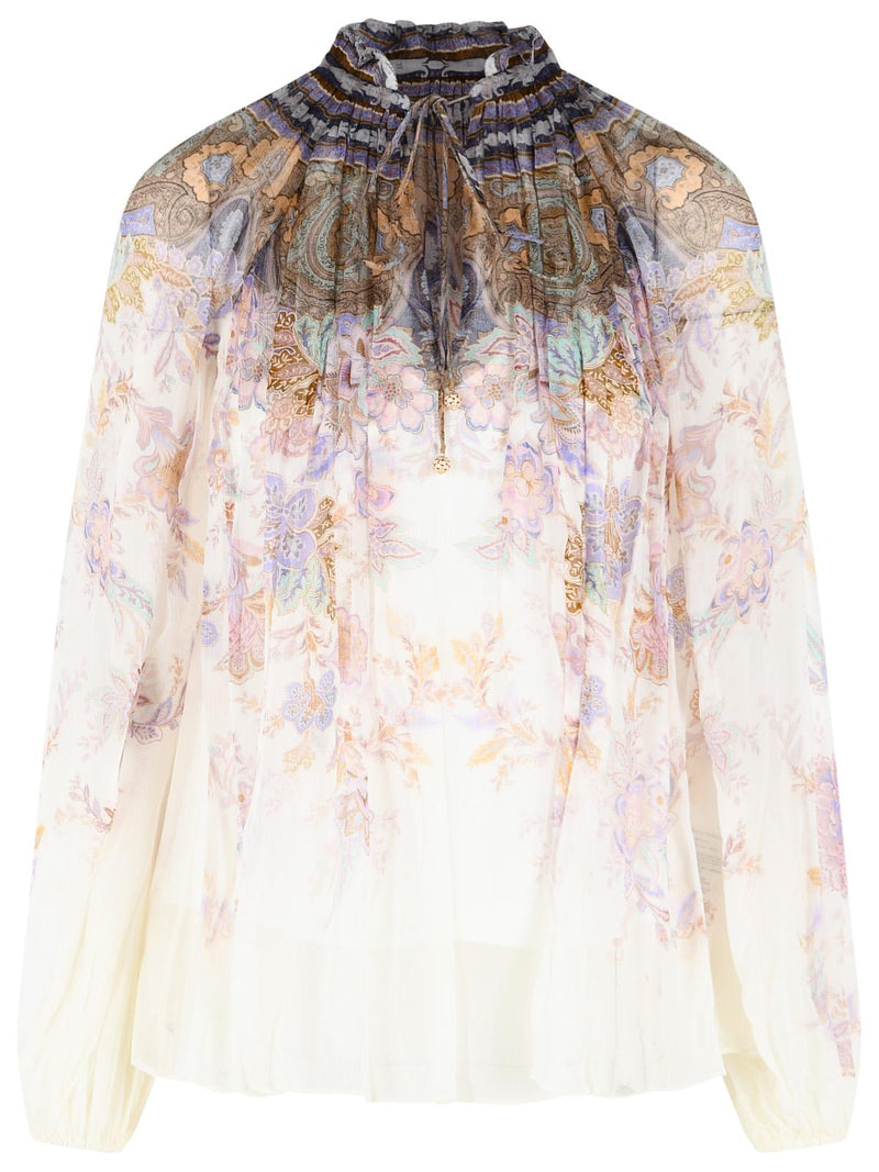Zimmermann Zimmermann LUNA Billow Viscose Cream Blouse - World Class Fashion