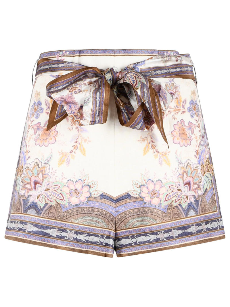 Zimmermann Pantalones cortos de lino color crema «LUNA» de Zimmermann - World Class Fashion
