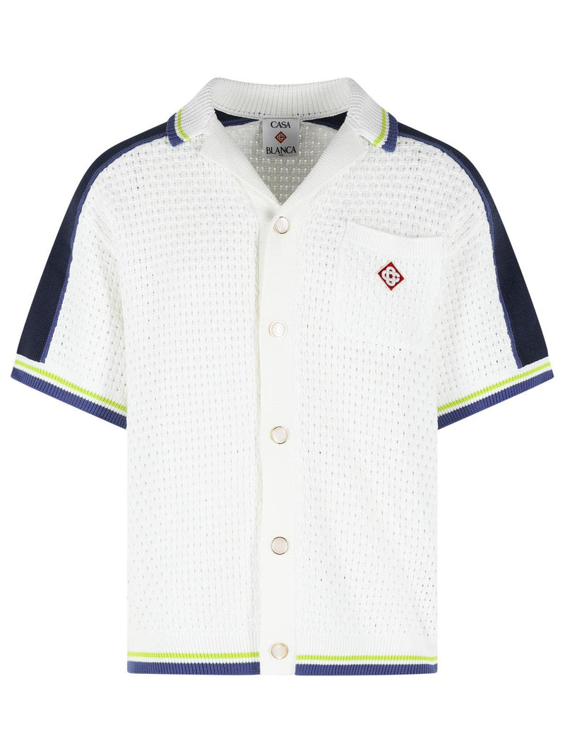 Casablanca Casablanca White Cotton Blend Polo Shirt Men - World Class Fashion