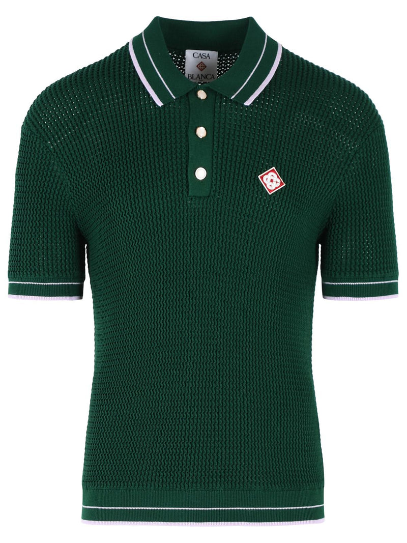 Casablanca Casablanca Pine Green Cotton Polo Shirt Men - World Class Fashion