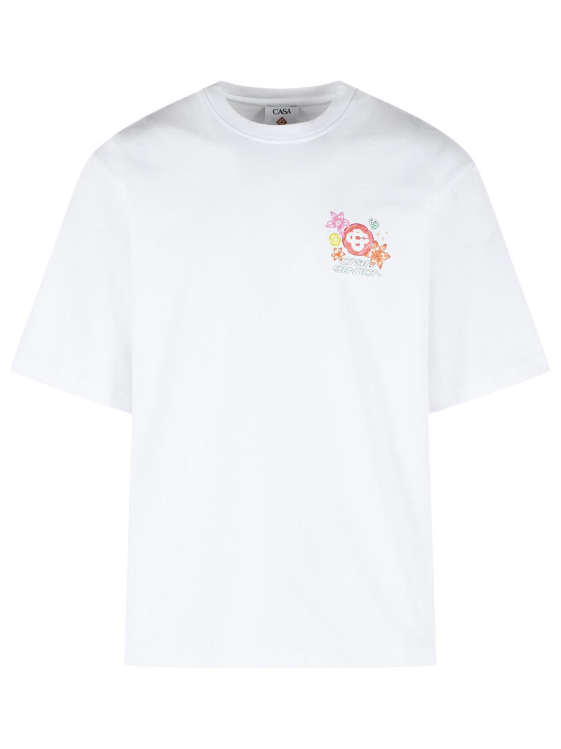 Casablanca Casablanca 'Collage d'Icones' White Cotton T-shirt - World Class Fashion