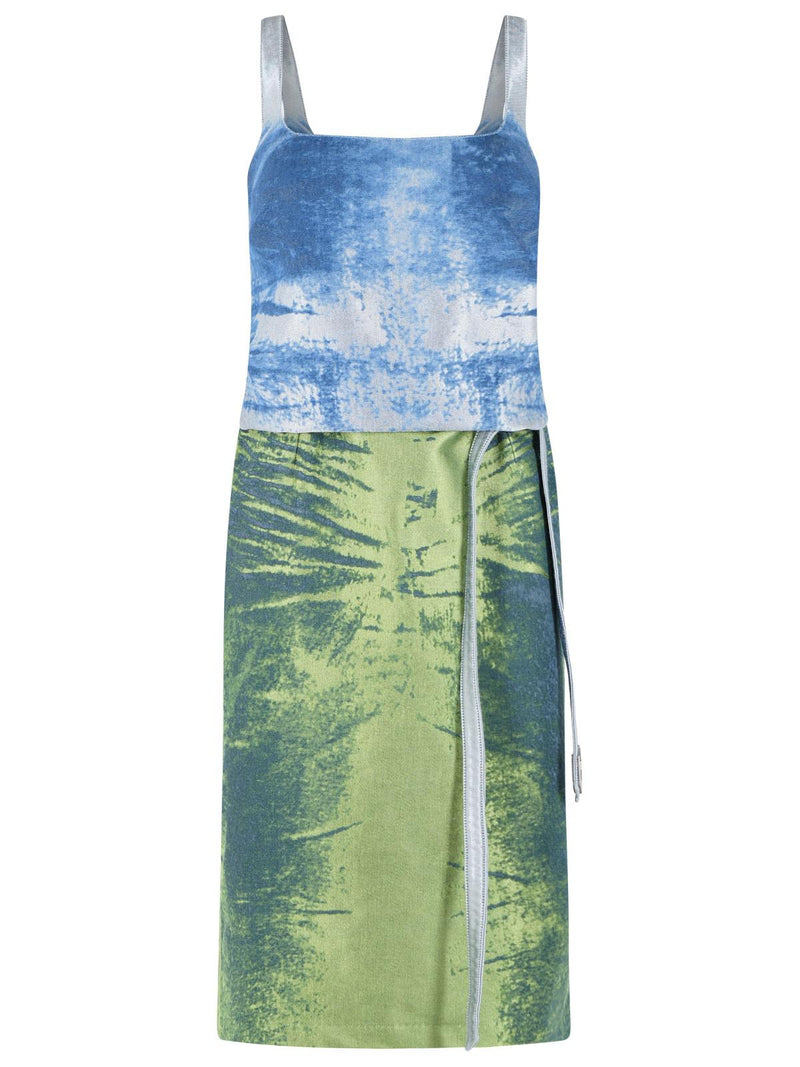 Diesel Diesel SANAT Dress Blue Green Cotton Blend - World Class Fashion