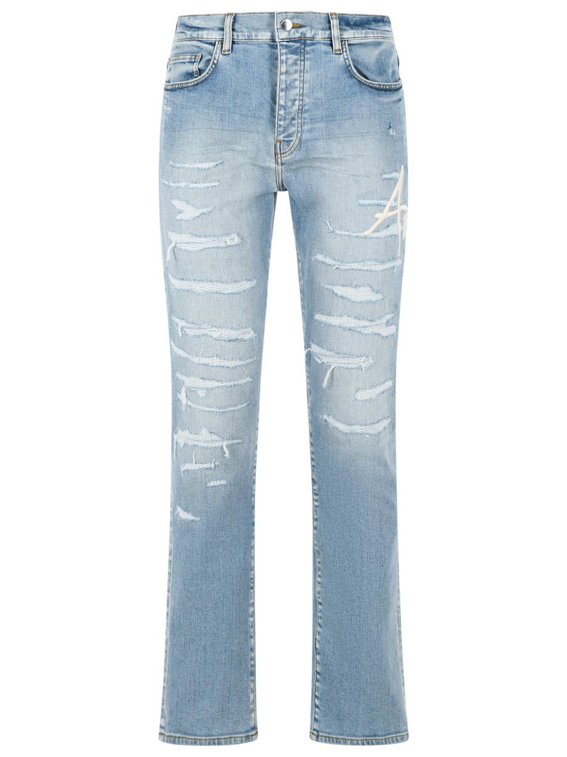 Amiri Amiri SLIM Light Blue Cotton Jeans Men - World Class Fashion