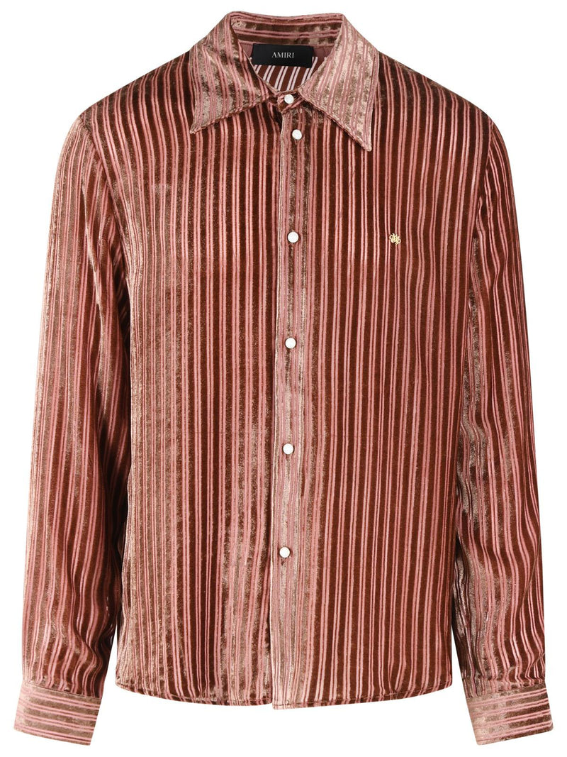 Amiri Amiri Viscose and Peach Silk Shirt Red Men - World Class Fashion