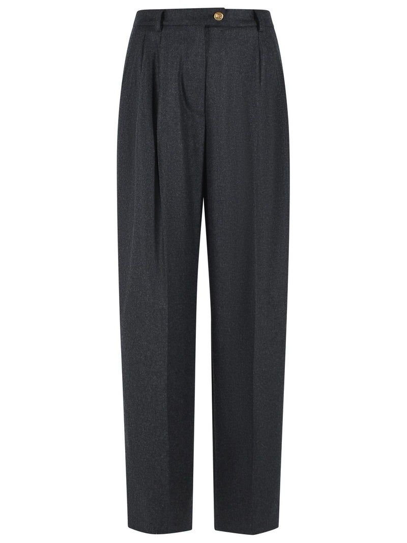 Dolce & Gabbana Dolce & Gabbana Grey Virgin Wool Trousers - World Class Fashion