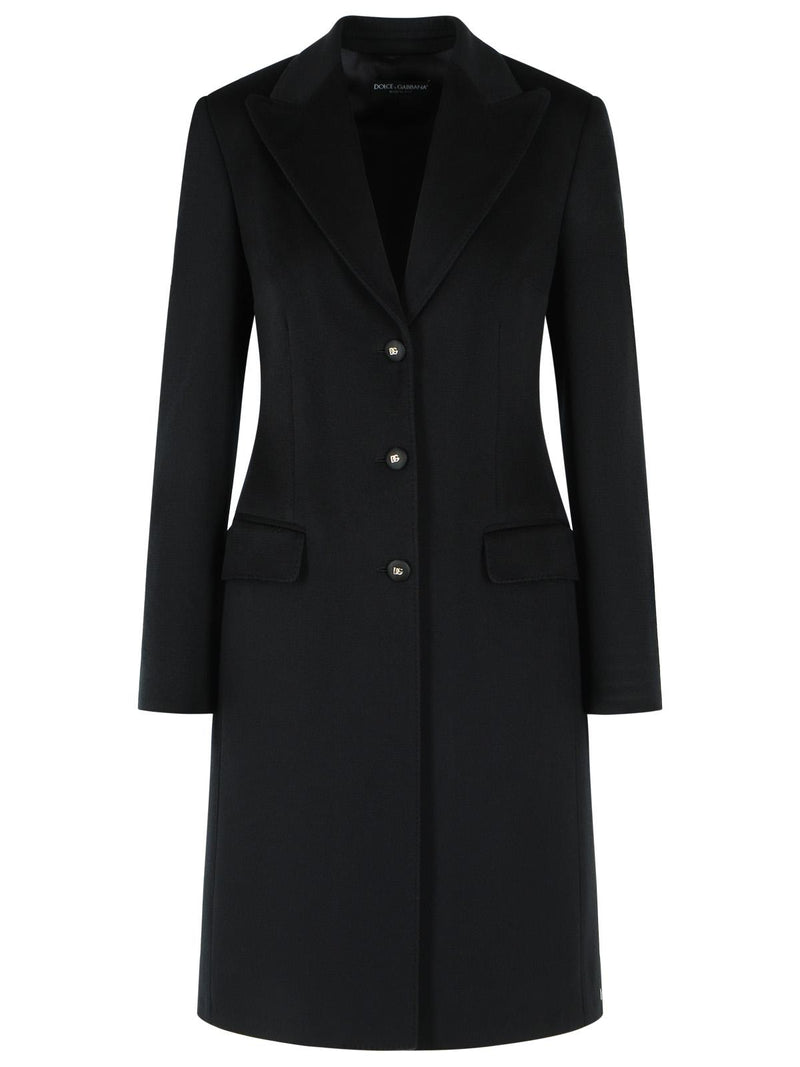 Dolce & Gabbana Dolce & Gabbana Single-breasted Wool Coat Black - World Class Fashion