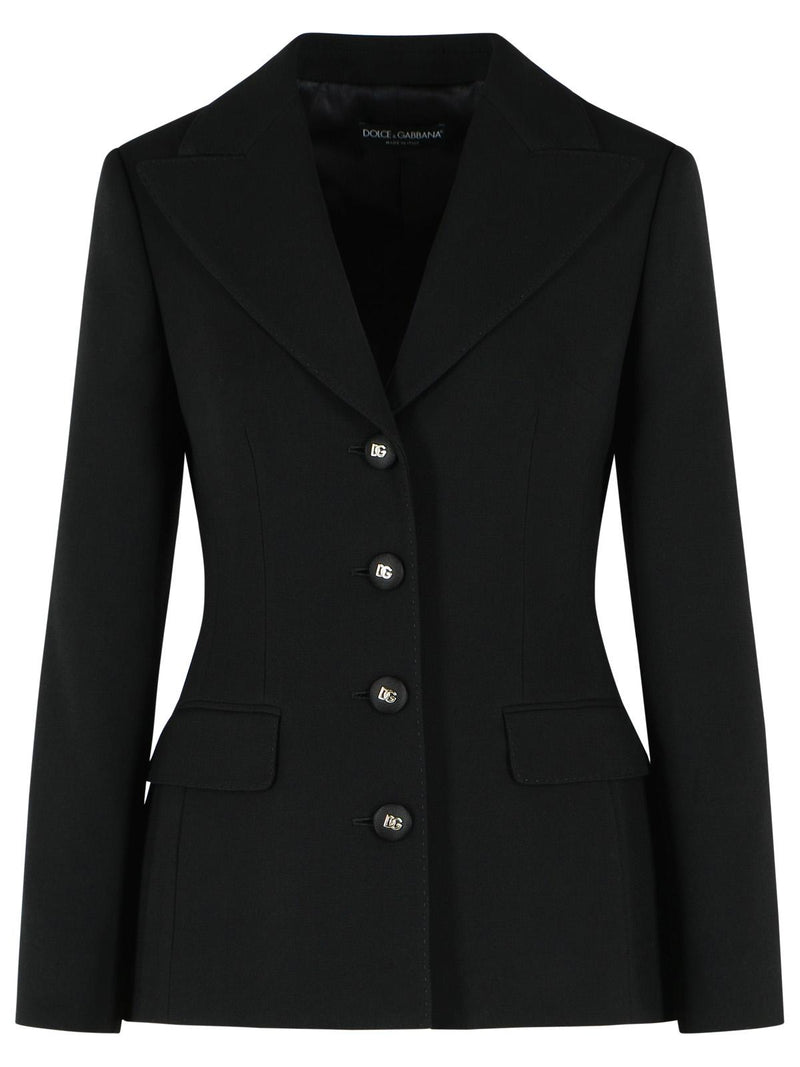 Dolce & Gabbana Dolce & Gabbana Single-breasted Wool Jacket Black - World Class Fashion