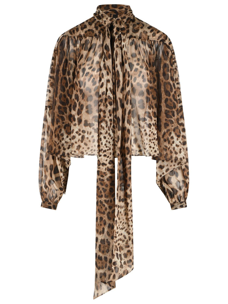 Dolce & Gabbana Dolce & Gabbana Leopard Print Silk Shirt Brown - World Class Fashion