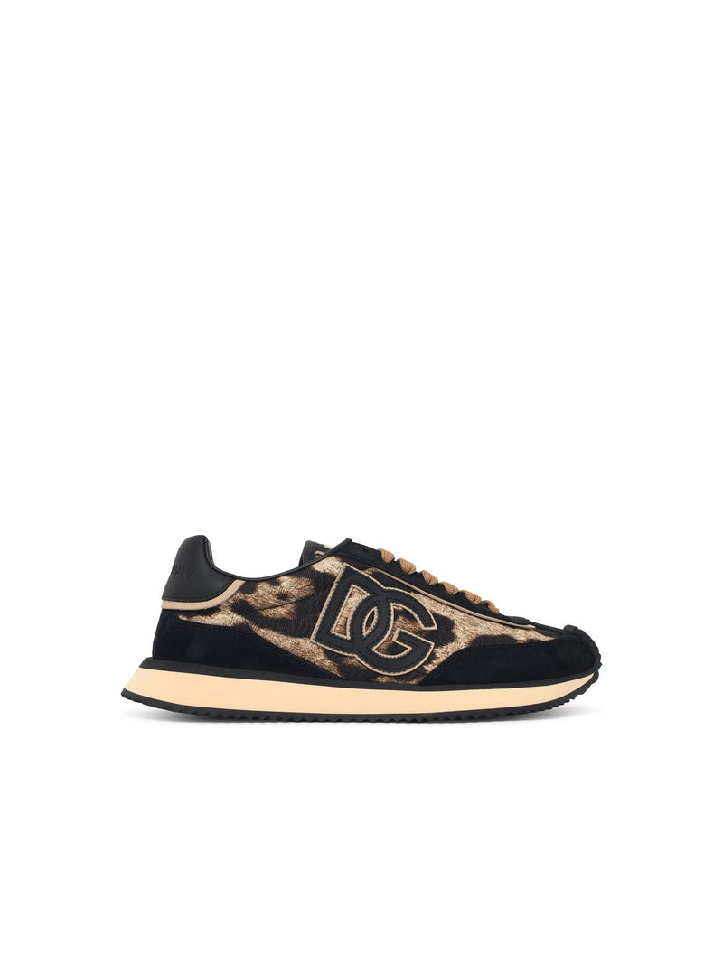 Dolce & Gabbana Dolce & Gabbana 'CUSHION' Leopard Print Suede Blend Sneakers - World Class Fashion