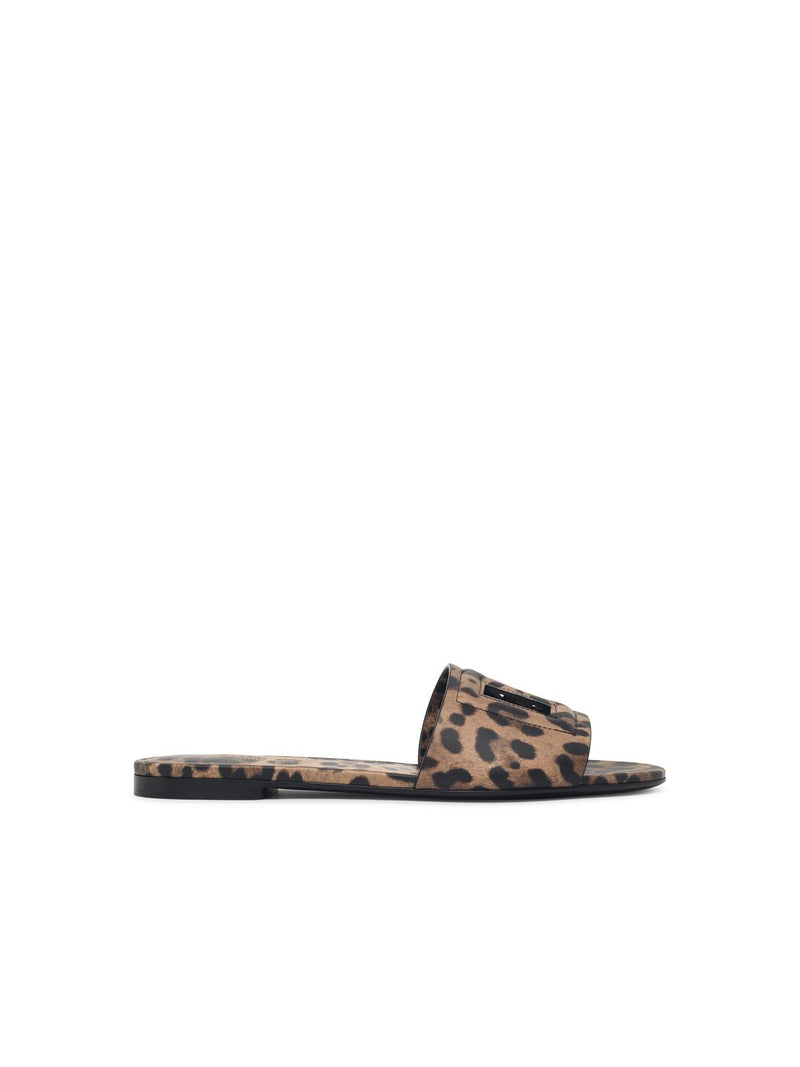 Dolce & Gabbana Dolce & Gabbana Leopard Leather Slippers Brown Women - World Class Fashion