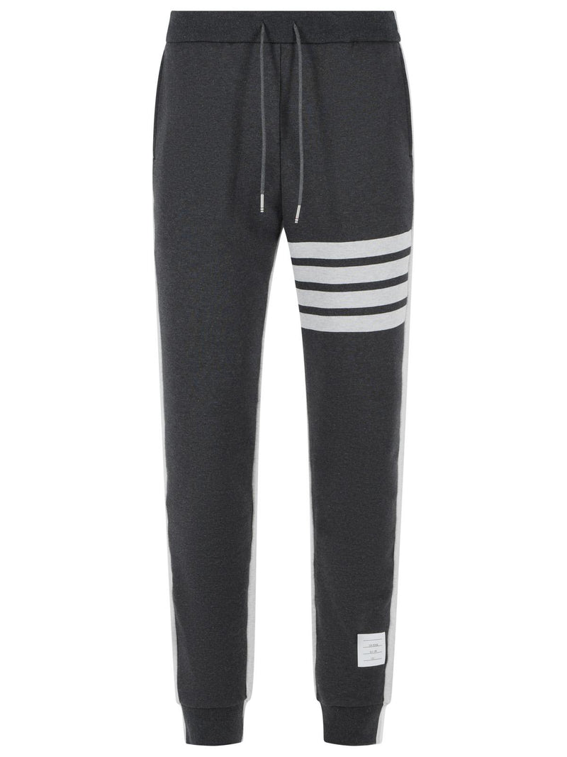 Thom Browne Thom Browne Colorblock 4 Bar Grey Cotton Pants - World Class Fashion