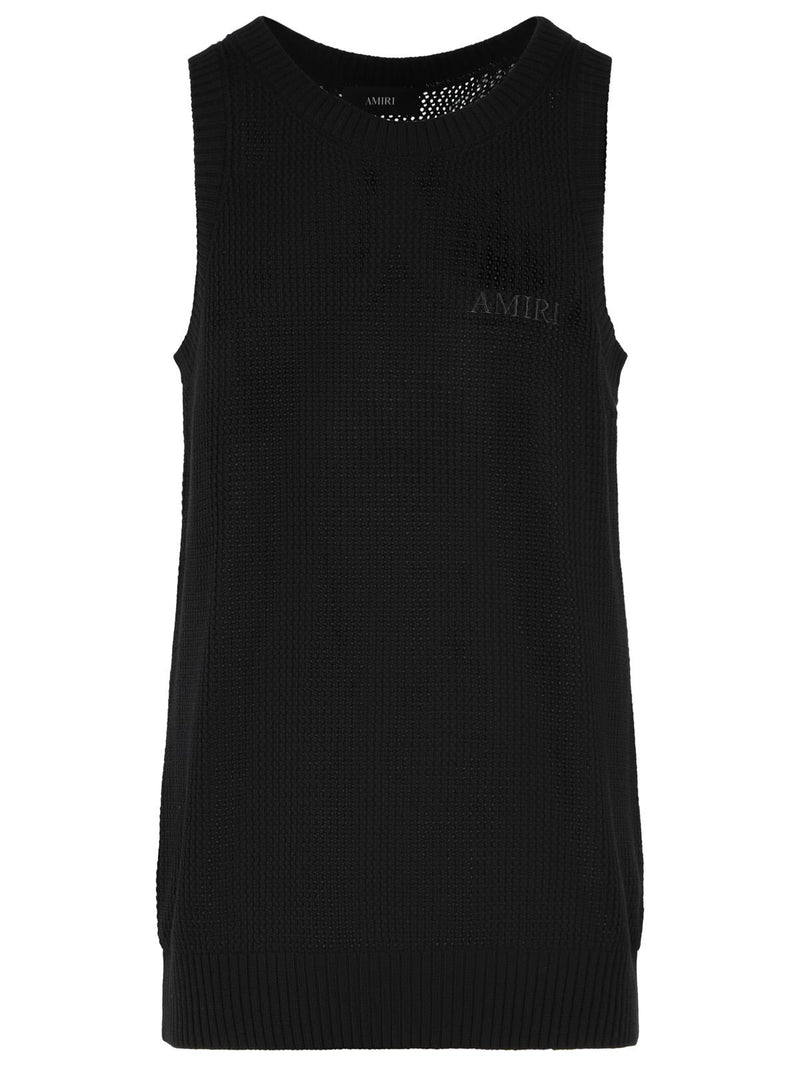 Amiri Amiri 'KNIT Mesh' Black Cotton Tank Top - World Class Fashion