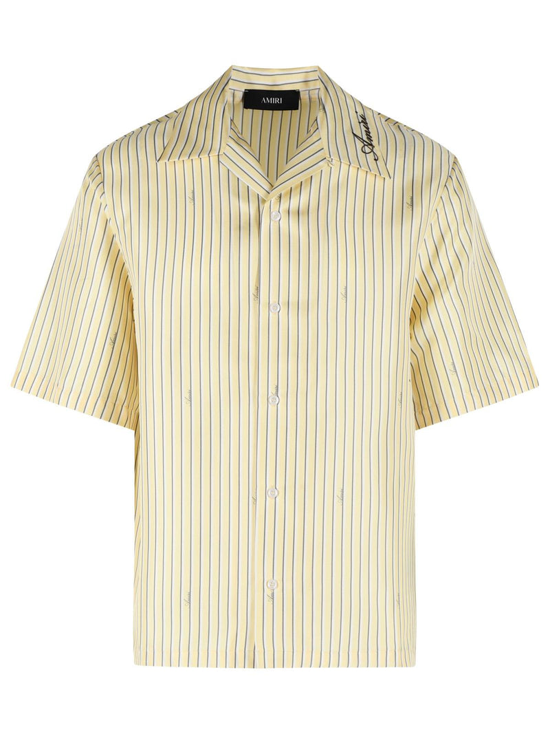 Amiri Amiri 'AMIRI Script Bowling' Yellow Silk Shirt - World Class Fashion