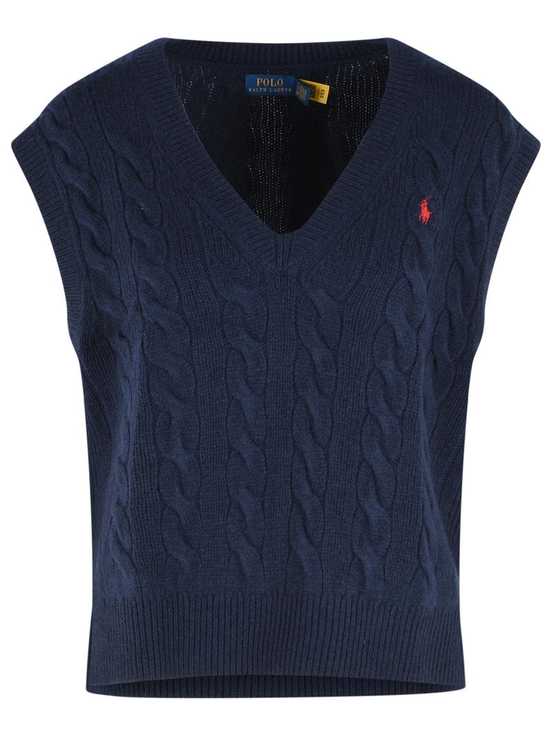 Polo Ralph Lauren Polo Ralph Lauren Navy Wool Cashmere Vest Women - World Class Fashion
